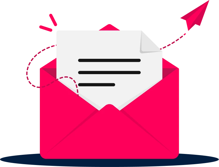 thank you envelope red raspberry