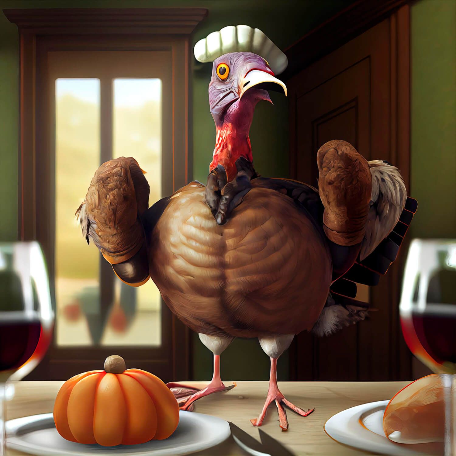Animated image of a dancing turkey