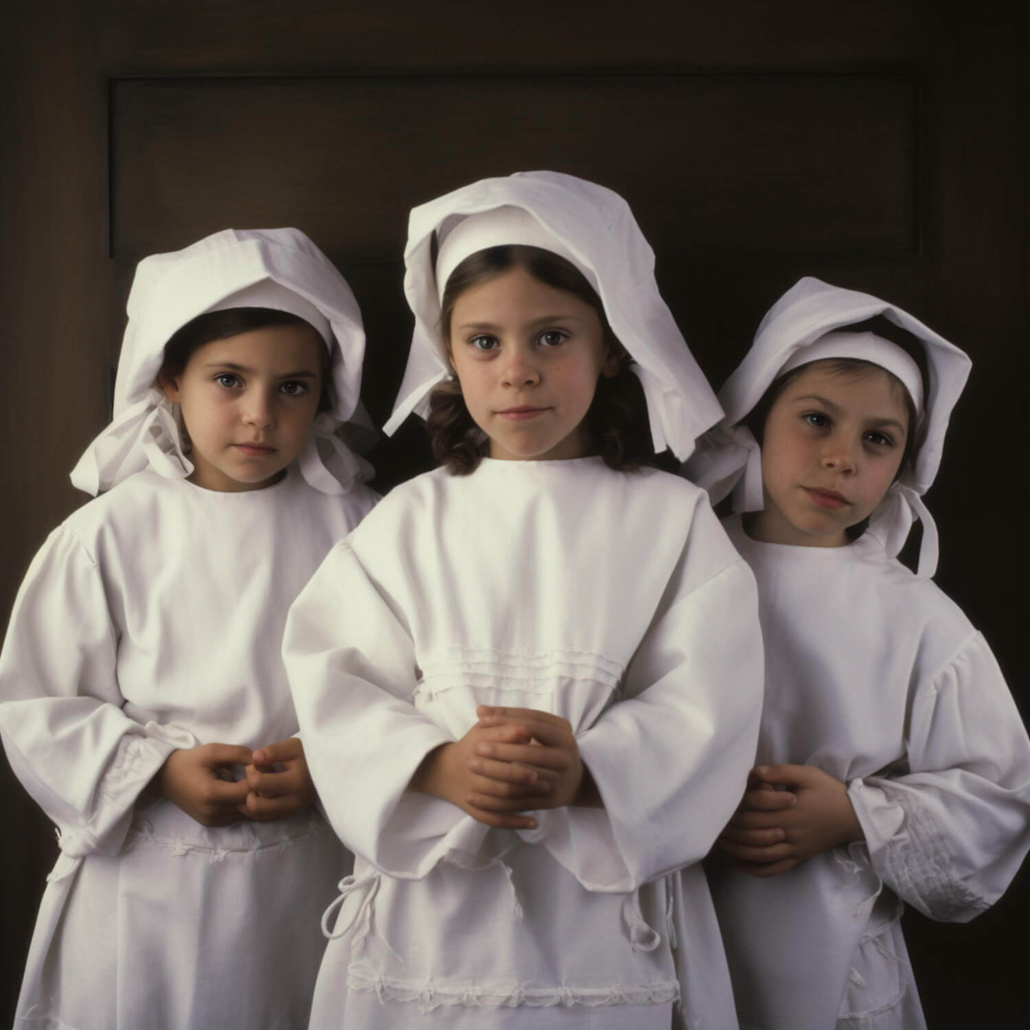 Children dressed in pilgrim costumes