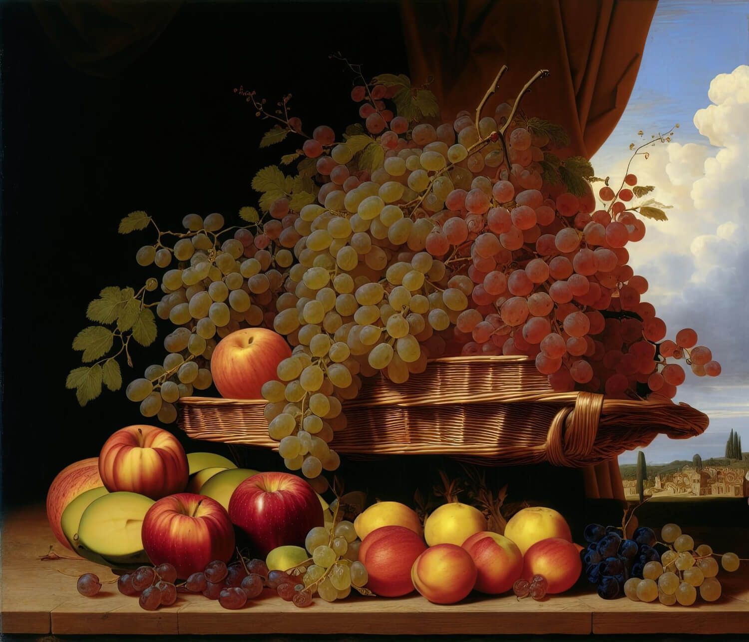 Classic painting of a harvest celebration