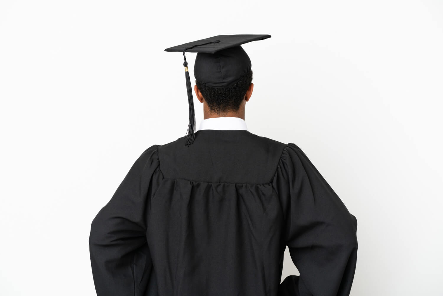 Close-up of the correct positioning of a graduation cap