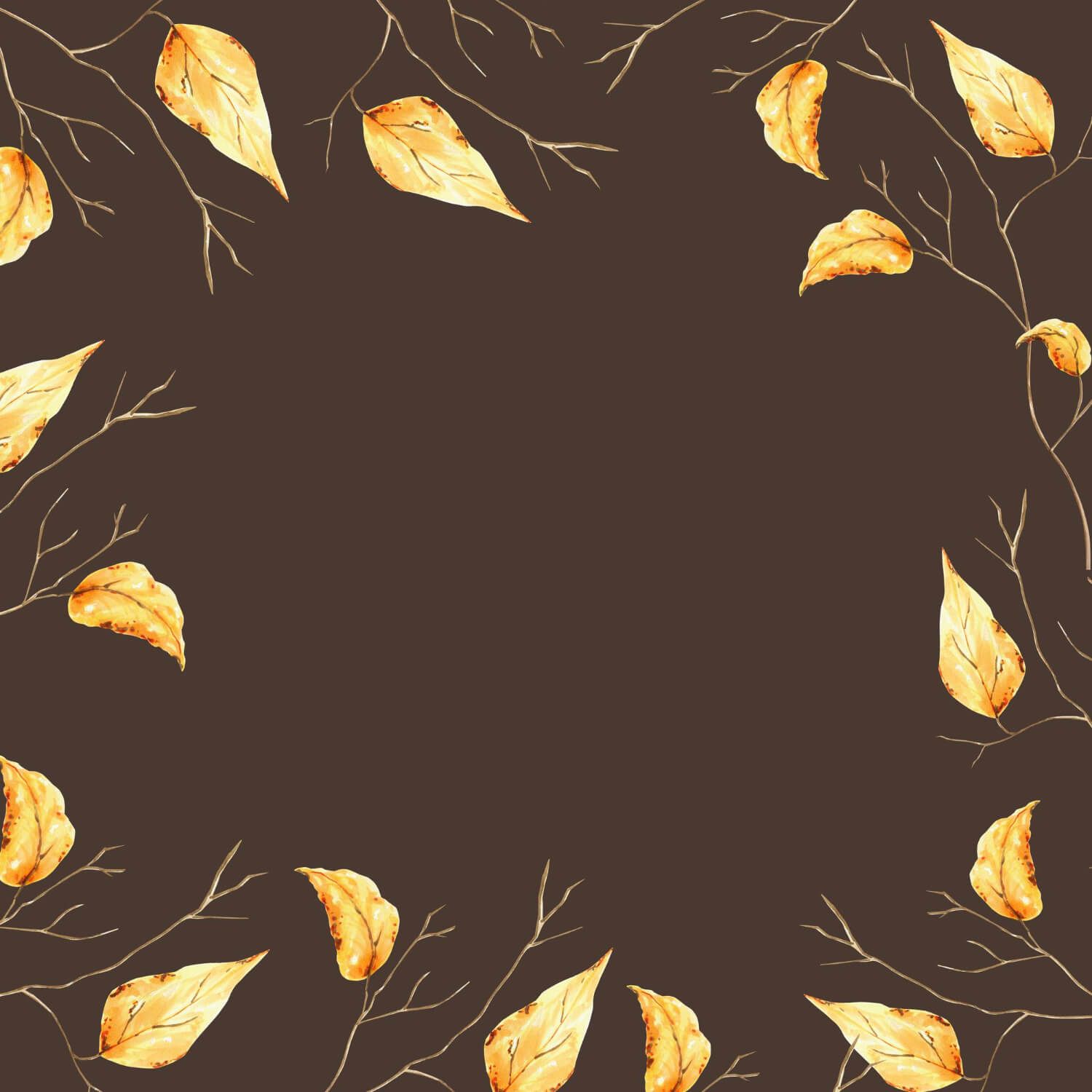 Golden autumn leaves background