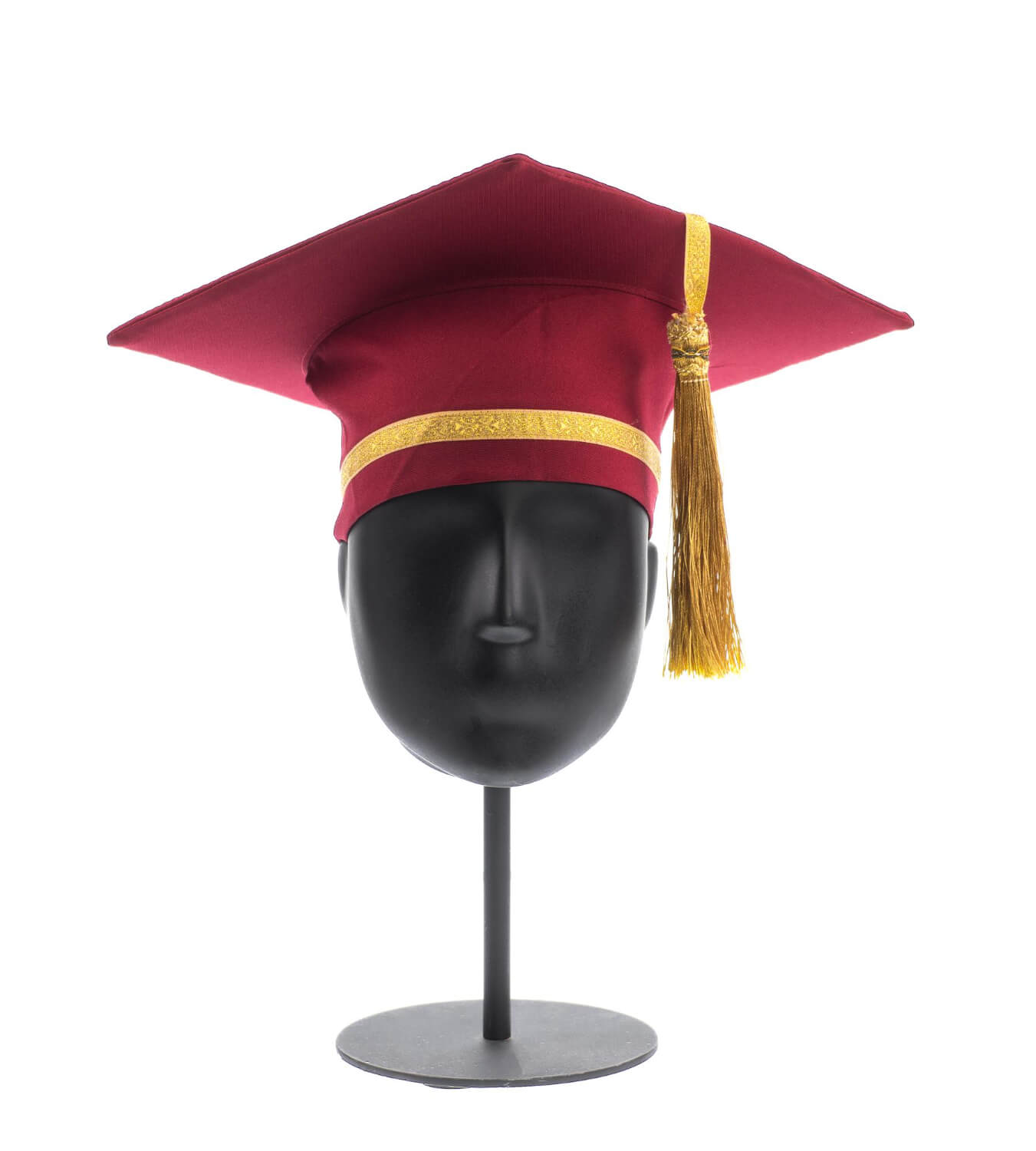 Graduation cap showing the correct side for tassel placement