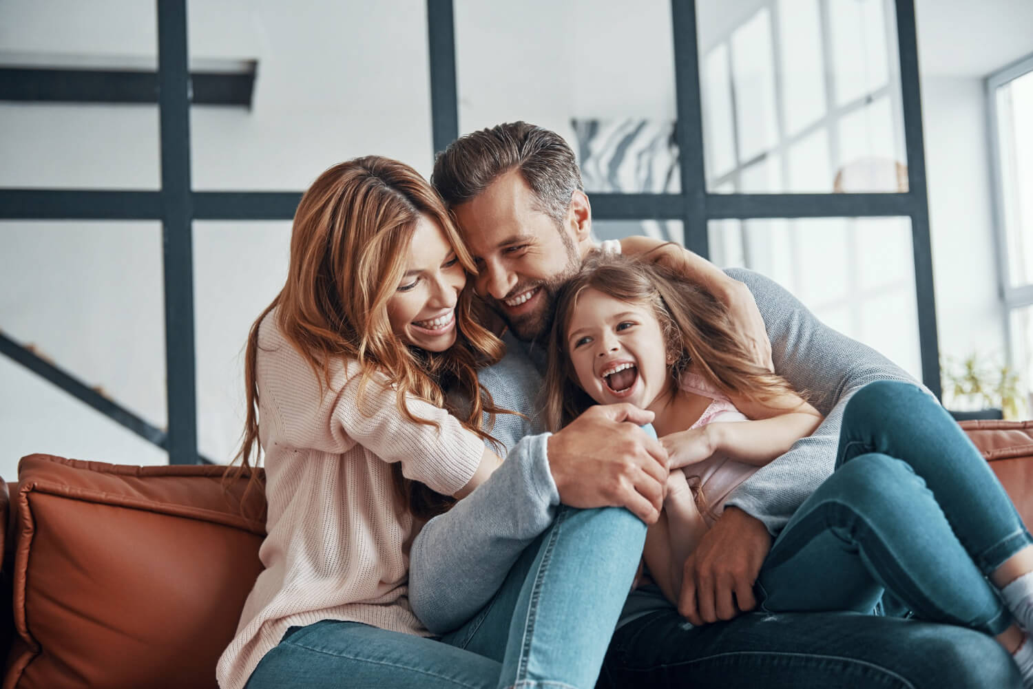 Happy family spending time together