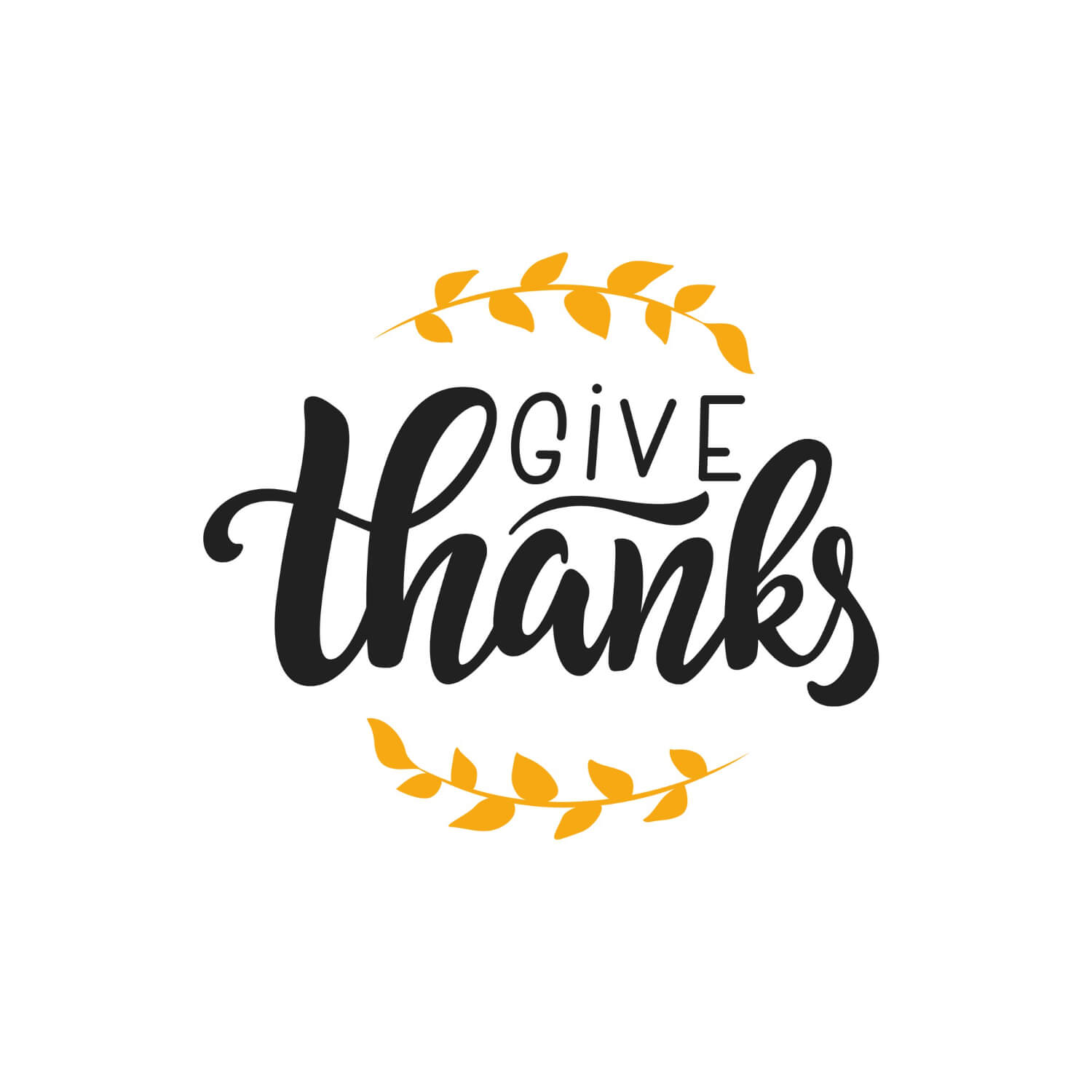 Modern design of the phrase 'Give Thanks'