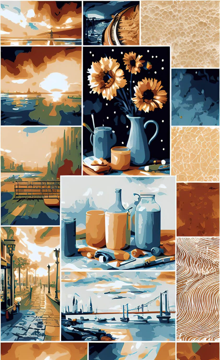 Mood boards created from Instagram photos based on different themes