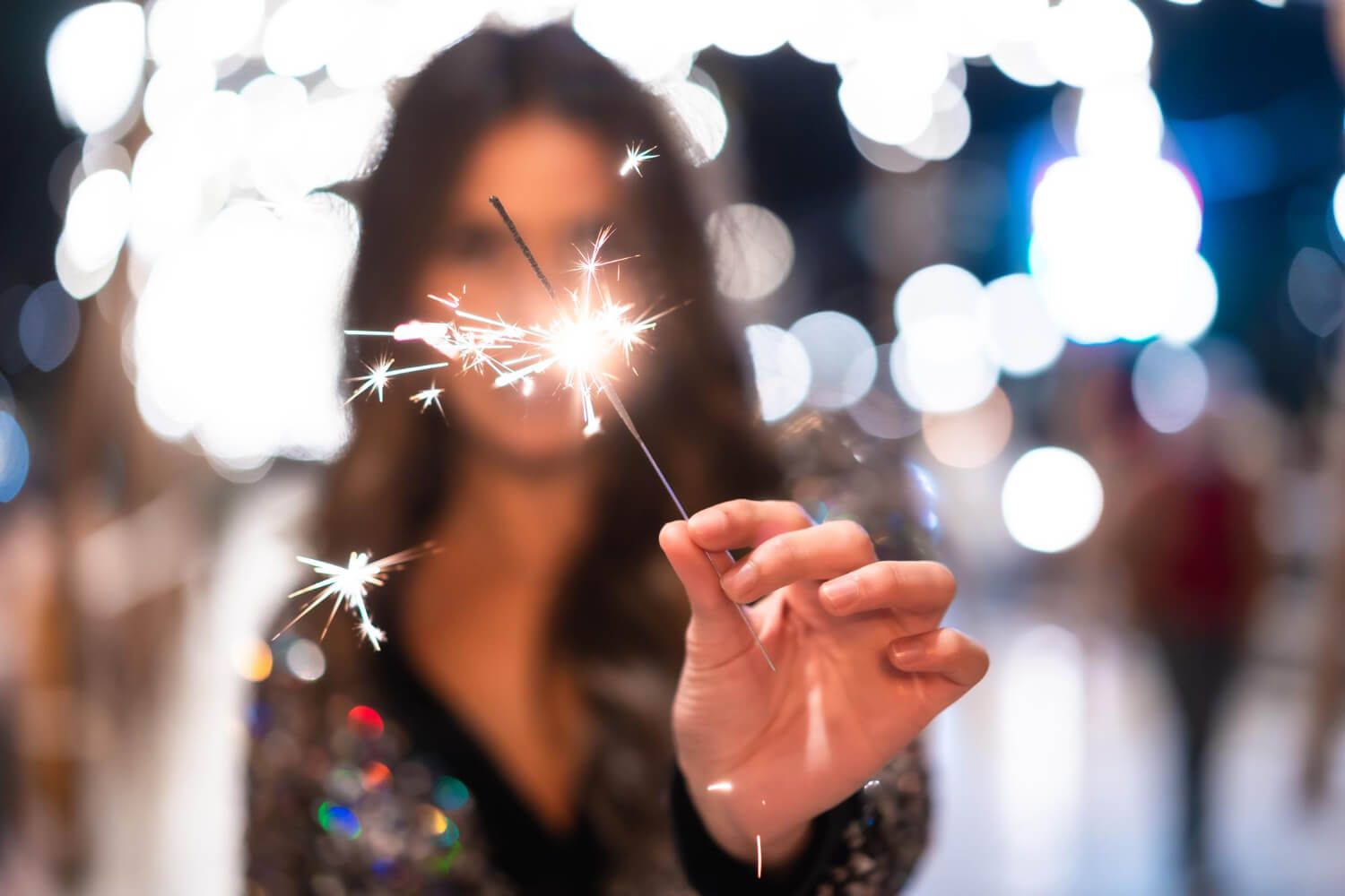 Sparkling birthday sparklers creating a festive atmosphere.