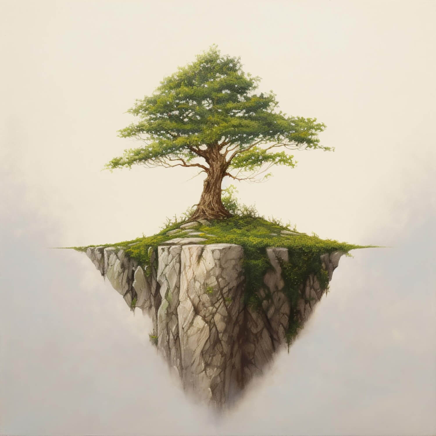 Strong tree growing from rocks depicting strength and growth