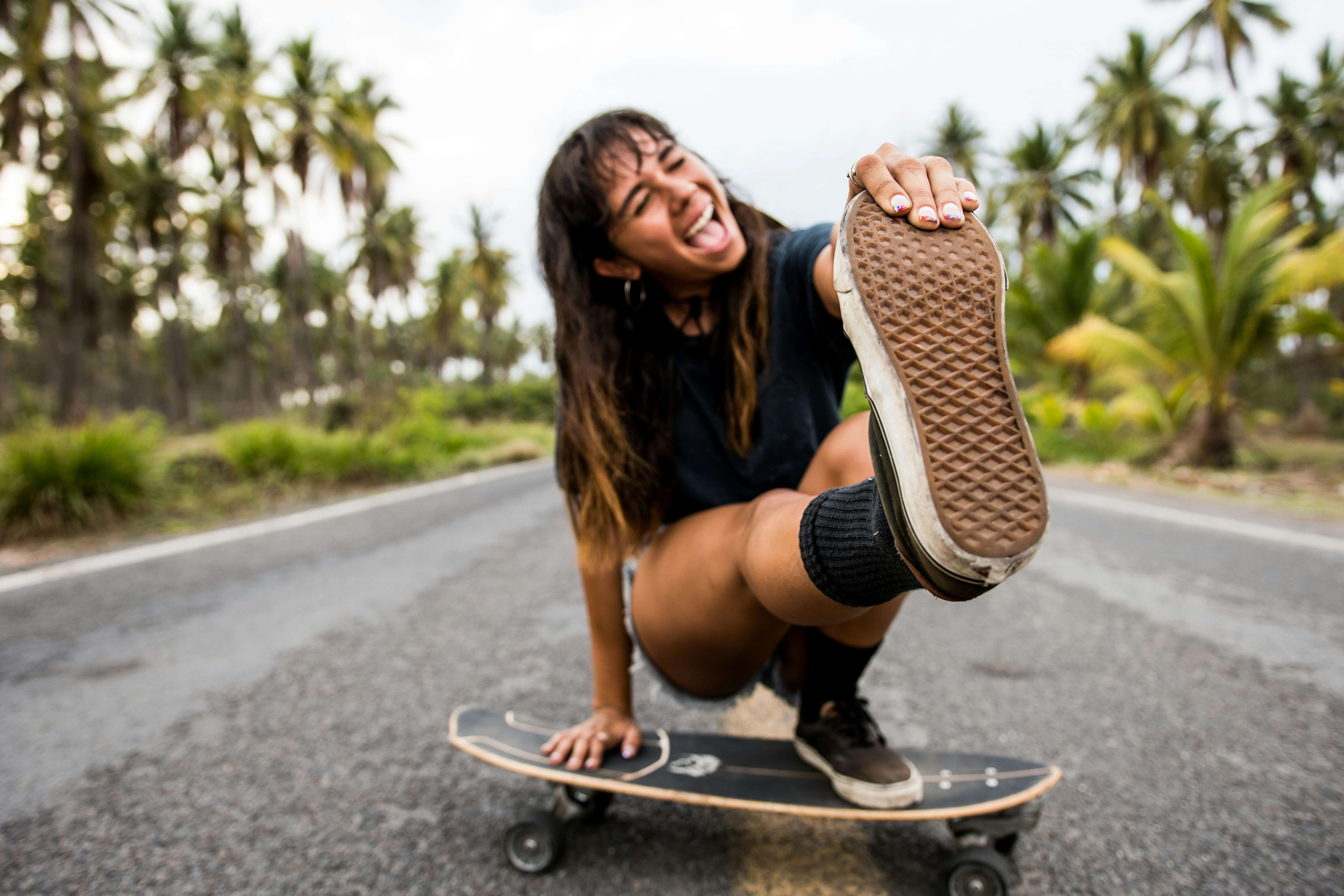 woman on a skateboard