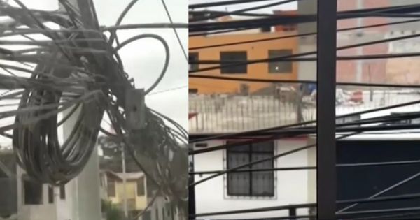 Portada: Los Olivos: mujer se harta de cables enredados, los corta y deja sin servicios a toda una cuadra