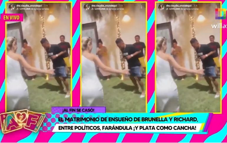 Brunella Horna y Christian Cueva bailan huayno tras la boda de la modelo con Richard Acuña