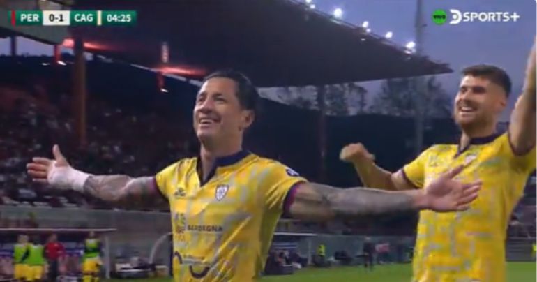 ¡Volvió el goleador! Gianluca Lapadula anotó el 1-0 de Cagliari ante Peruggia