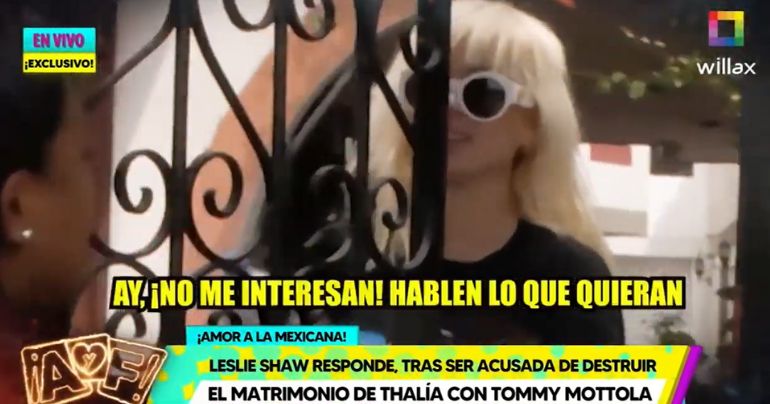 Leslie Shaw tras acusación de que destruyó matrimonio entre Thalía y Tommy Motola: "No me interesa"