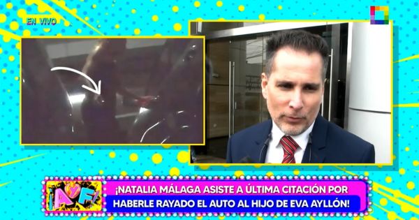 Natalia Málaga dice que rayones en auto del hijo de Eva Ayllón fueron porque se "tropezó"