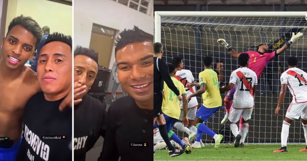 Christian Cueva se tomó fotos con futbolistas brasileños tras dolorosa derrota de Perú