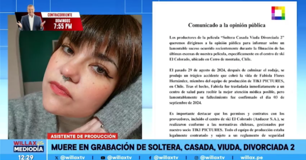 Portada: Muere asistente de producción de ‘Soltera, Casada, Viuda, Divorciada 2′ durante rodaje en Chile