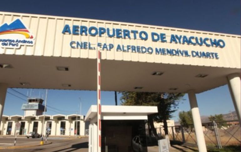 Aeropuerto de Ayacucho cerrará temporalmente por amenaza de toma durante protestas