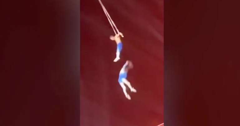 Trapecista china murió tras caer mientras realizaba acrobacia con su esposo: no la pudo sujetar