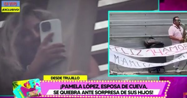 Pamela López se quebró al recibir sorpresa de sus hijos por San Valentín