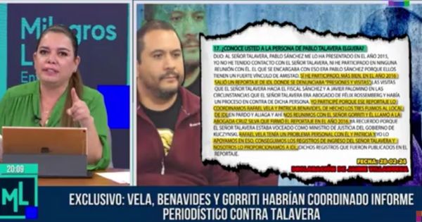 Portada: Jaime Villanueva dice que Benavides y Vela fueron a IDL para coordinar con Gorriti un reportaje contra Pablo Talavera