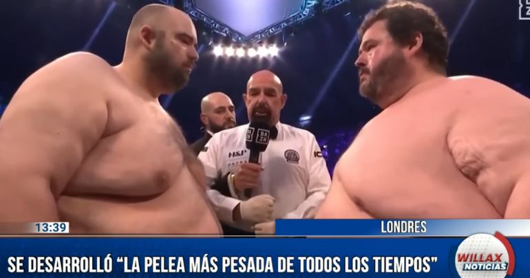 "La pelea más pesada de todos los tiempos": así fue el combate de boxeo con casi 400 kilos arriba del ring