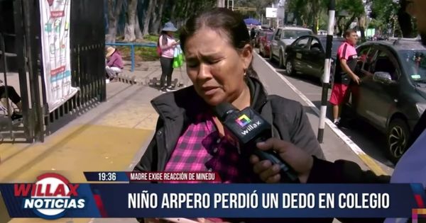 Niño arpero perdió un dedo en colegio: madre exige reacción del Minedu