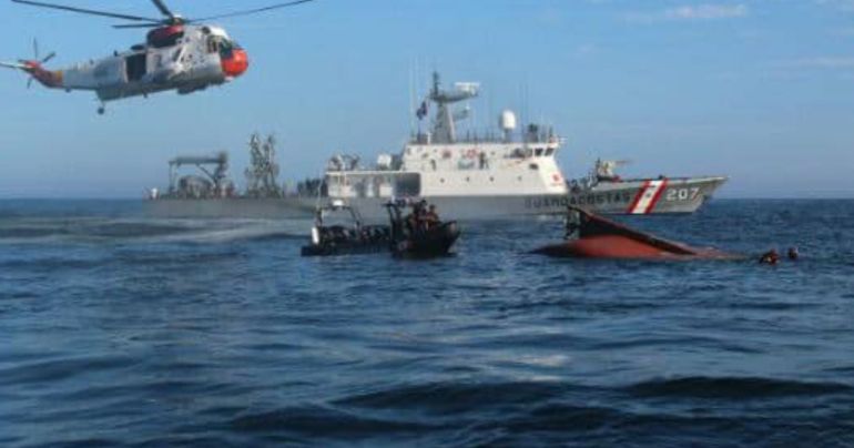 Marina de Guerra rescató a cuatro pescadores que estuvieron extraviados 6 días
