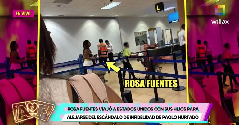 Rosa Fuentes viajó a EE.UU. con sus hijos tras escándalo de infidelidad de Paolo Hurtado