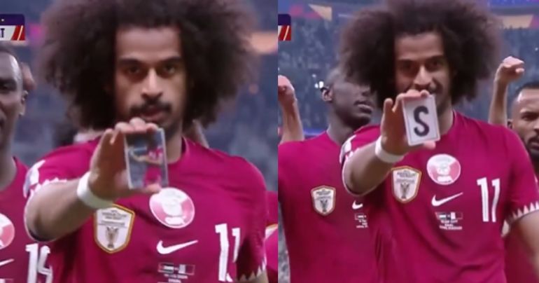 ¡Insólito! Jugador de Qatar festejó su gol en la final de la Copa Asia haciendo magia