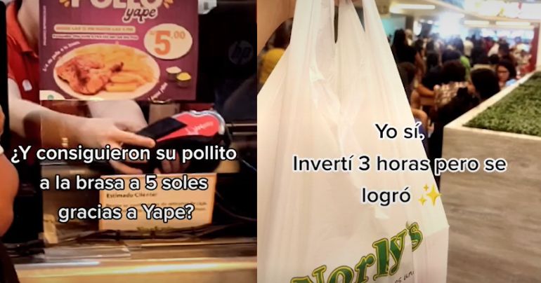 Mujer invirtió 3 horas para comprar pollo a la brasa de 5 soles