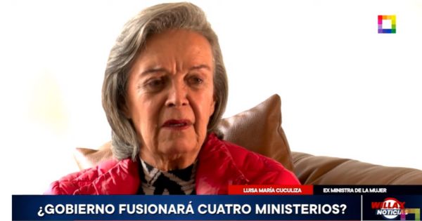 Portada: Luisa María Cuculiza en contra de fusionar Ministerio de la Mujer con el Midis: "Se va a retardar todo"