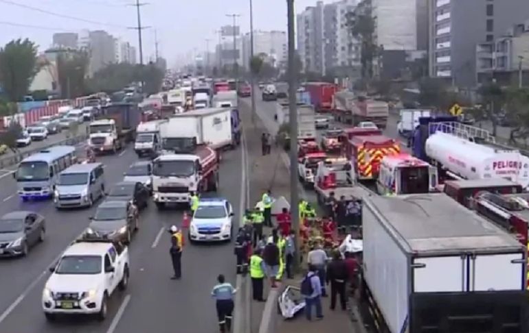 Portada: Surco: accidente en la Panamericana Sur deja un herido y genera congestión vehicular