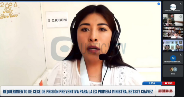 PJ evalúa este jueves pedido de cese de prisión preventiva para Betssy Chávez