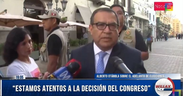 Alberto Otárola sobre adelanto de elecciones: “Estamos atentos a la decisión del Congreso”