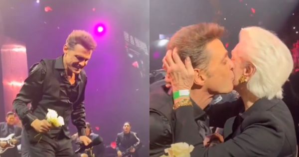 Luis Miguel se bajó del escenario para regalarle rosas blancas a Carolina Herrera