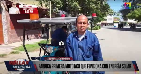 Piura: peruano Albert Einstein fabrica primera mototaxi con energía solar