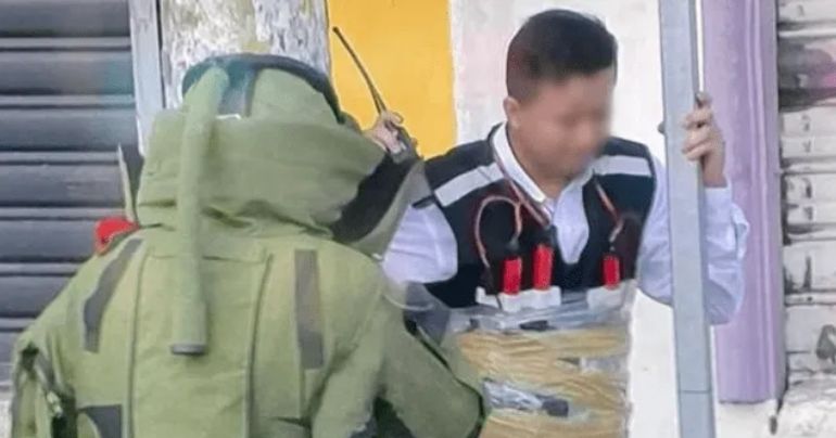 Portada: Policía desactiva supuesto explosivo que había sido colocado en el cuerpo de un hombre