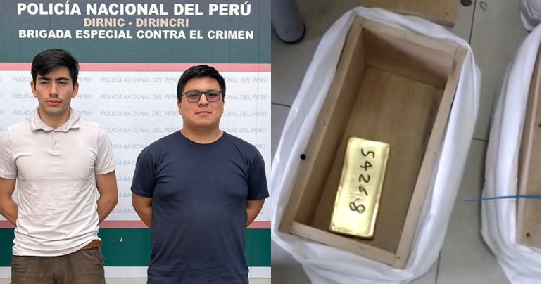 Dos sujetos fueron capturados con cuatro lingotes de oro en el Callao