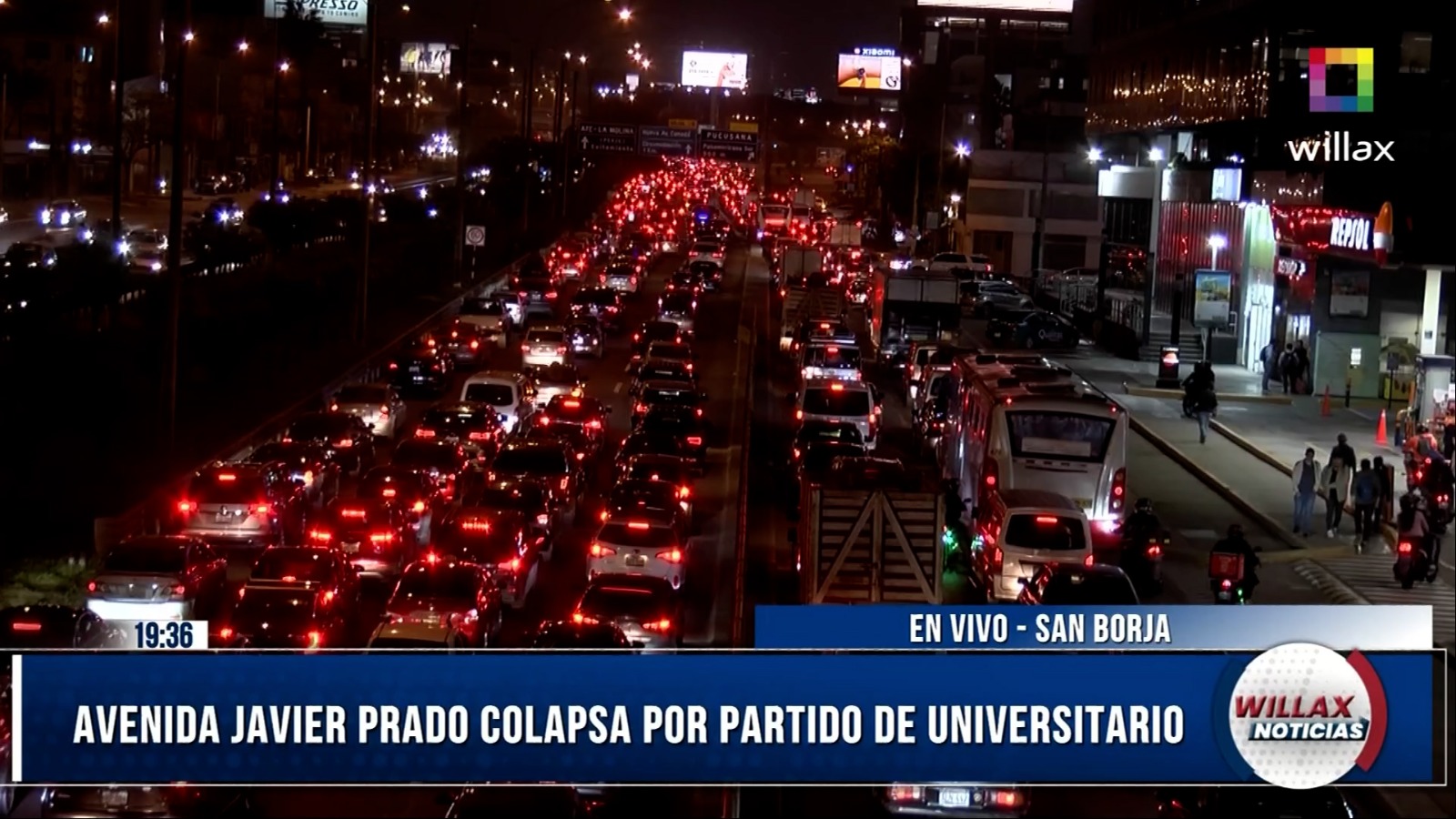 Avenida Javier Prado colapsa por el encuentro entre Universitario e Independiente de Santa Fe