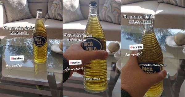 Peruano vendería su botella Inca Kola de 1989 por al menos $5000