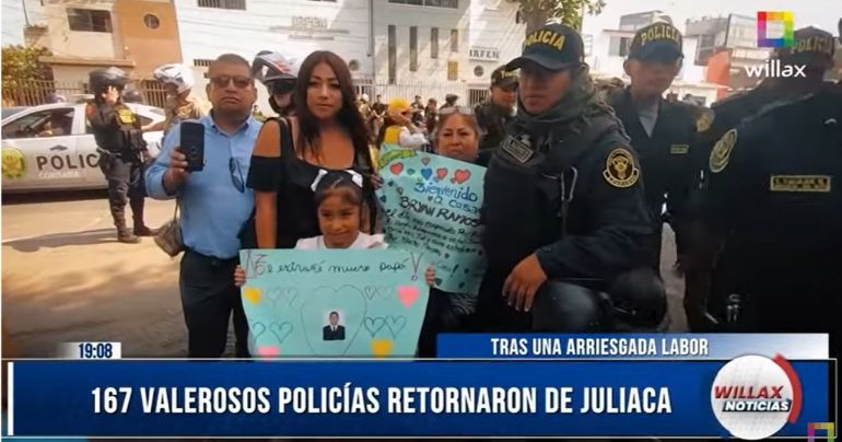 Tras una arriesgada labor: 167 valerosos policías retornaron de Juliaca