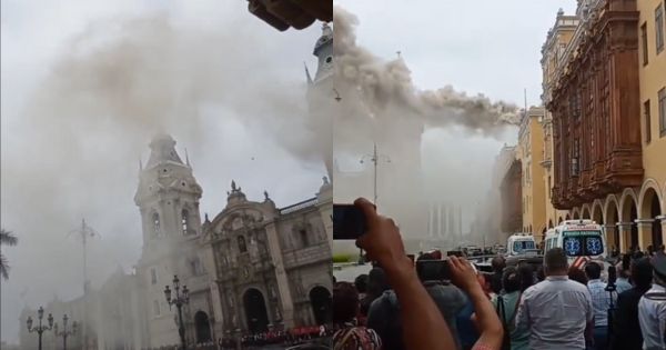 Portada: Cercado de Lima: amago incendio se registra en casona de la Plaza de Armas de Lima