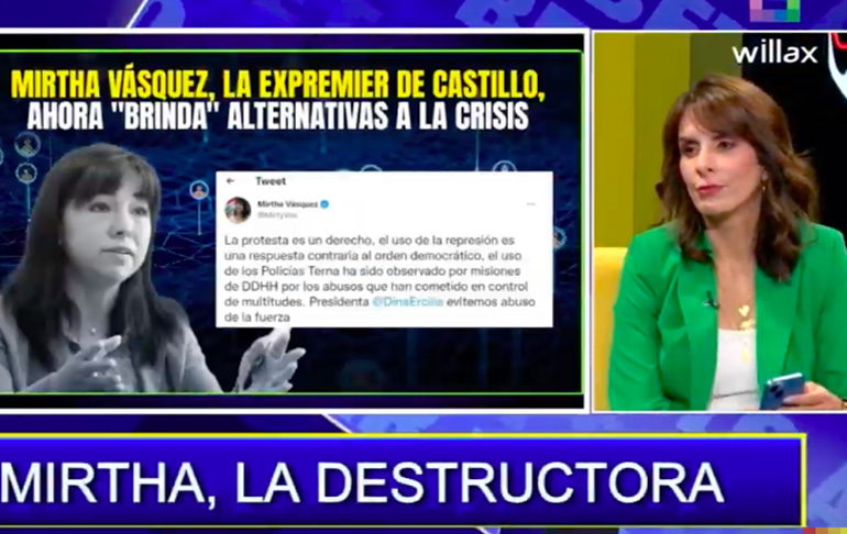 Carla García: "En el Gobierno de Pedro Castillo hubo 8 muertos y nadie pidió su renuncia"