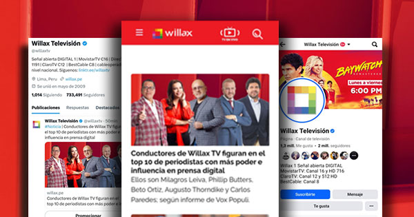 Willax Televisión tiene el mejor sistema de comunicación digital, según informe de Vox Populi