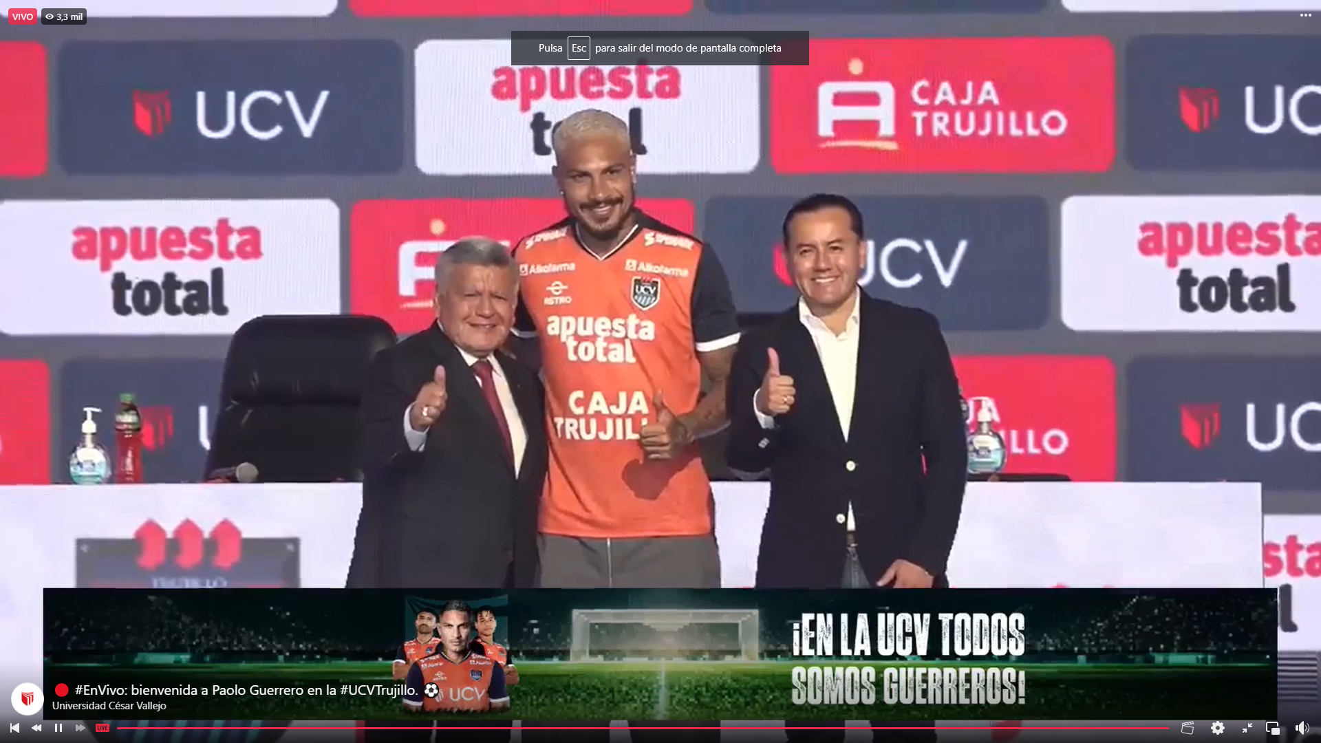 Paolo Guerrero: sigue EN VIVO la presentación del nuevo delantero de UCV