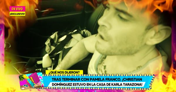 Christian Domínguez aparece en su camioneta con el rostro molesto y masticando chicle tras ampay