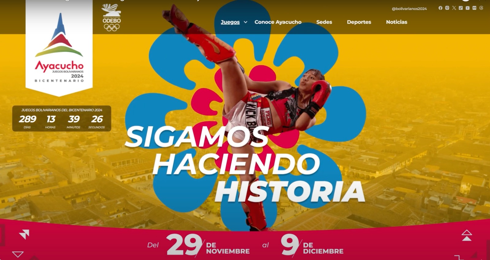 Juegos Bolivarianos del Bicentenario 2024 lanzó su página web: conoce las disciplinas, las sedes de competencia y más