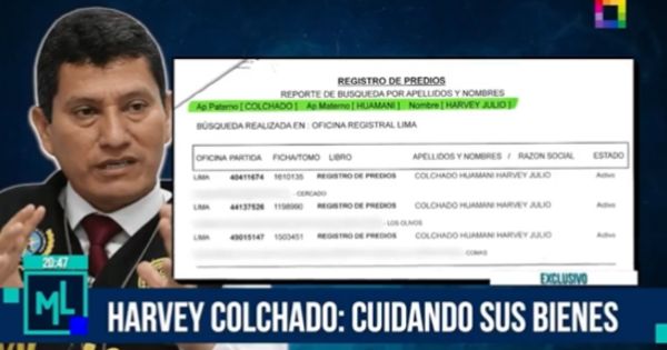 Portada: Harvey Colchado: coronel de la PNP cuida sus bienes