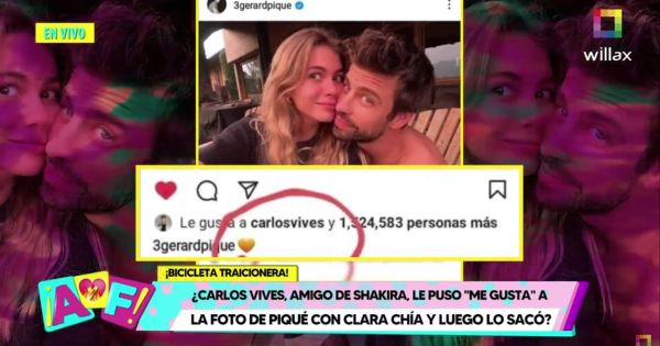 Carlos Vives le dio 'like' a foto de Gerard Piqué y Clara Chía: ¿traicionó a Shakira?