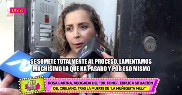 Portada: Rosa Bartra, abogada del Dr. Fong, descarta que médico se fugue del país: "Me parece ofensiva la pregunta"